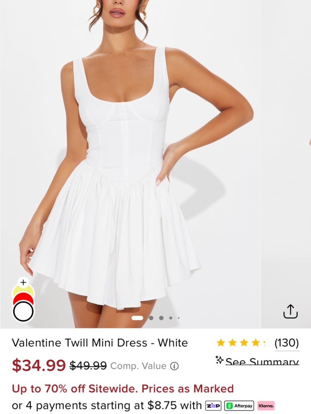 Fashion Nova White/cream Bustier Mini Dress